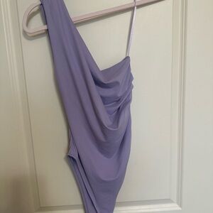 Zara Lavender One-Shoulder Bodysuit